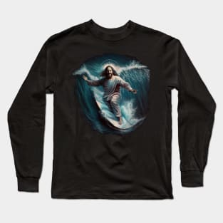 Jesus surfs Long Sleeve T-Shirt